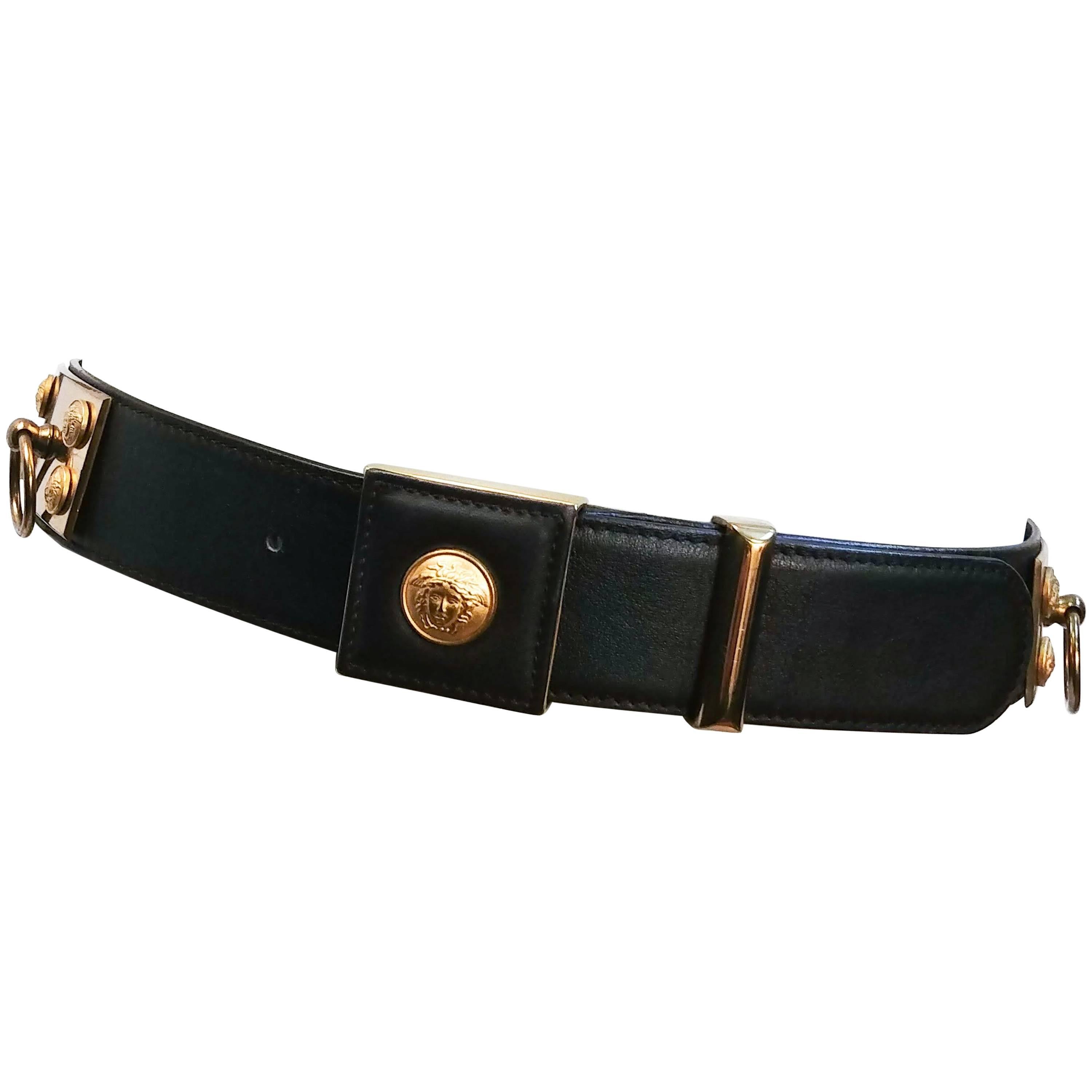 Versace Leather Belt, 1980s 
