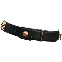Vintage Versace Leather Belt, 1980s 
