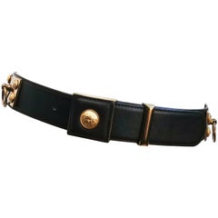 Retro Versace Leather Belt, 1980s 