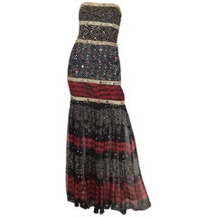 Oscar de la Renta Runway Silk Beaded Gown, Spring 2008
