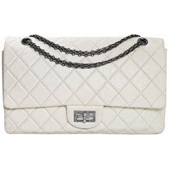 Chanel Ivory Quilted Calfskin 2.55 Reissue 227 Jumbo Double Flap Bag