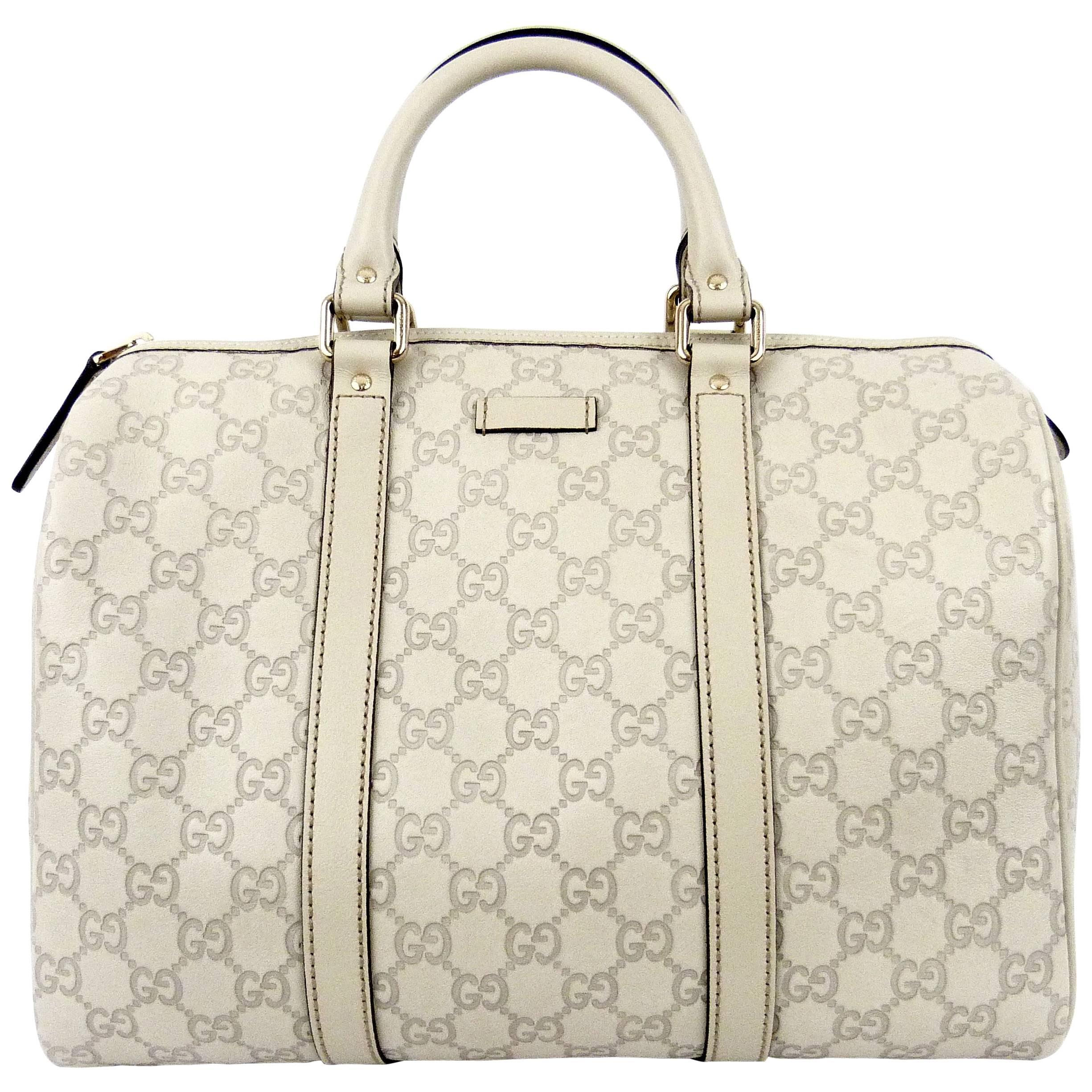 Gucci Ivory Guccissima Leather Joy Boston Bag