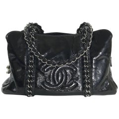 Chanel Black Patent Leather Shoulder Bag 