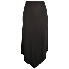 Jean Paul Gaultier Black Rayon Asymmetrical Point Hem A Line Skirt 