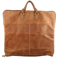 Mulholland Tan Leather Rectangular Travel Garment Bag