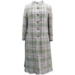 Chanel Haute Couture green and brown wool tweed set, 1960s