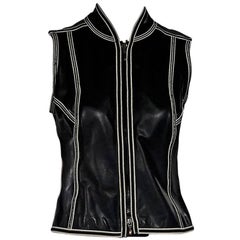 Giorgio Armani Black Leather Vest