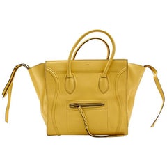 CELINE Luggage Bag in Yellow Grained Leather