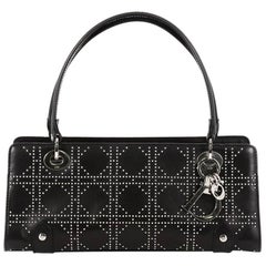 Christian Dior East West Lady Dior Handbag Cannage Studded Leather Small