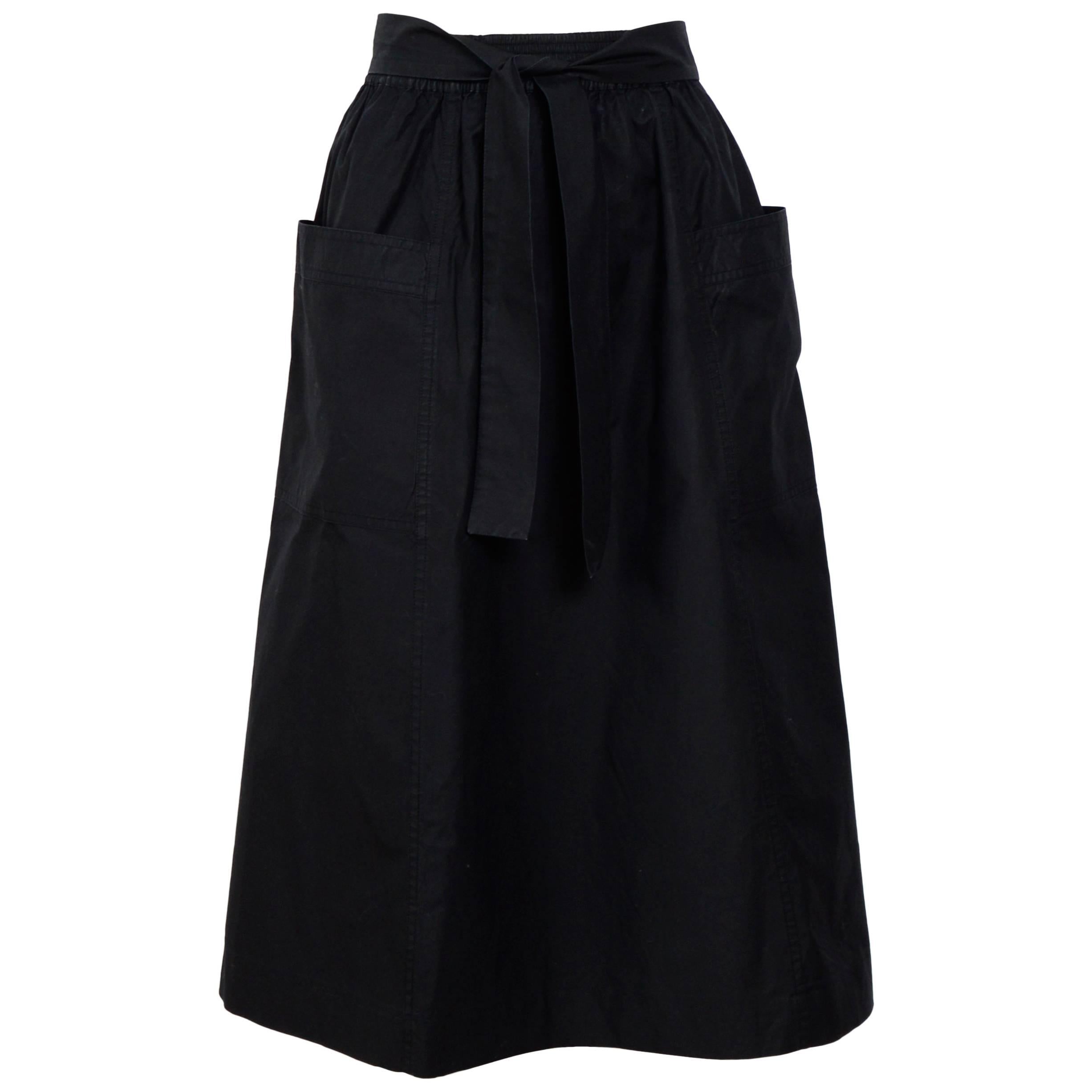 Yves Saint Laurent cotton black skirt, 1970's