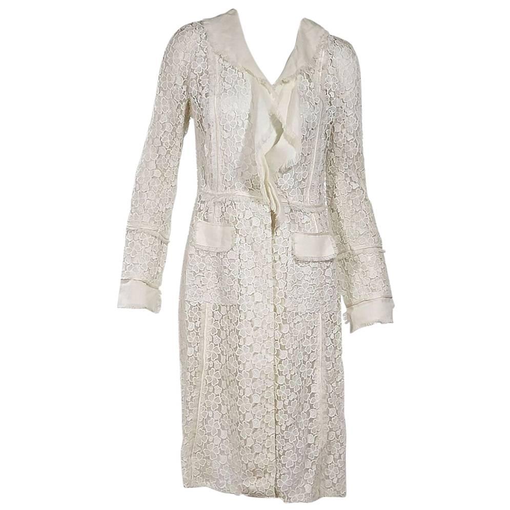 Dolce & Gabbana White Lace Coat