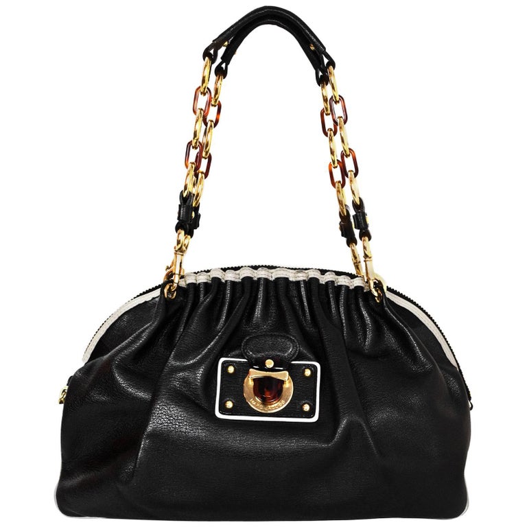 Marc Jacobs Black and White Leather Shoulder Bag For Sale at 1stdibs