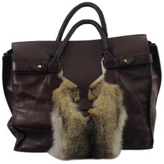 Used Loewe Limited Edition Leather and Fur Travel Bag, 2007 