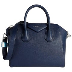 Givenchy Small Blue Leather Antigona with Silver Hardware, 2017 