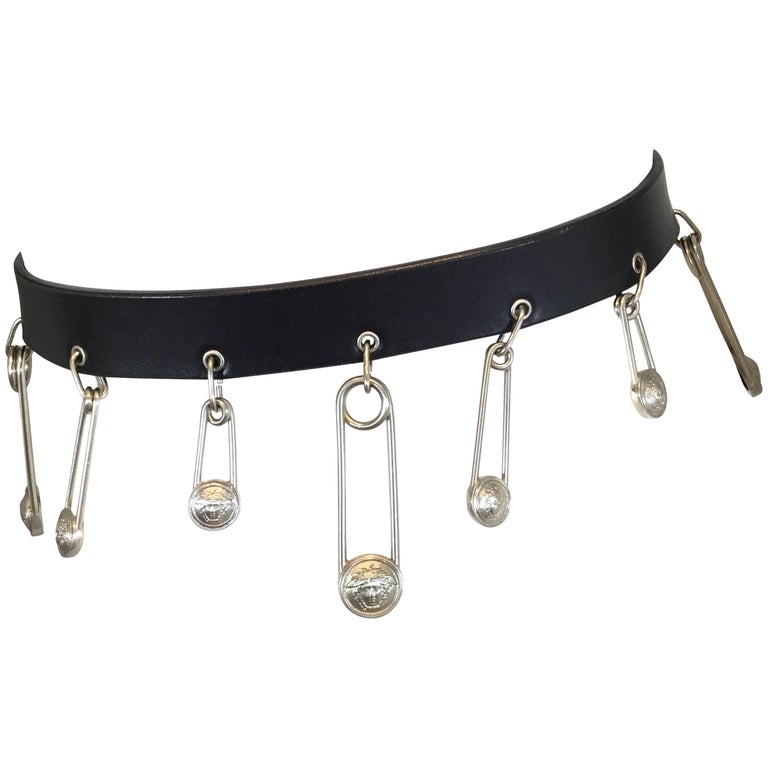Gianni Versace Medusa Safety Pin Leather Belt at 1stDibs versace