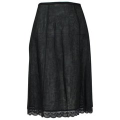 Jacques Fath Paris Transparent Linen A-Line Skirt, 1990s