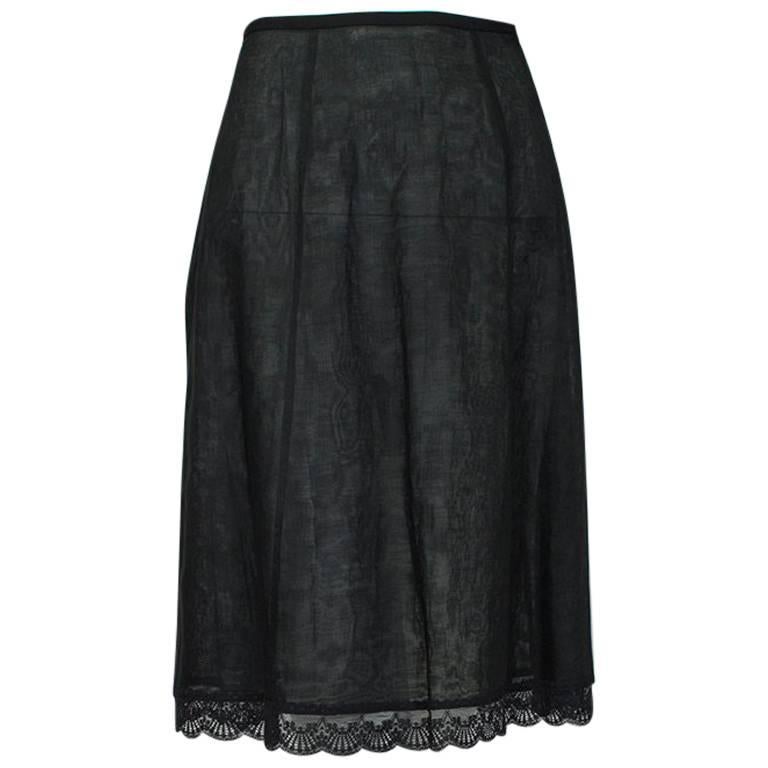 Jacques Fath Paris Transparent Linen A-Line Skirt, 1990s For Sale at ...