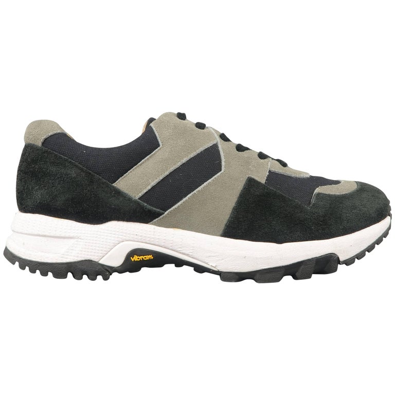 Men's ATTACHMENT Size 10 Black and Grey Two Toned Suede Vibram Sole ...