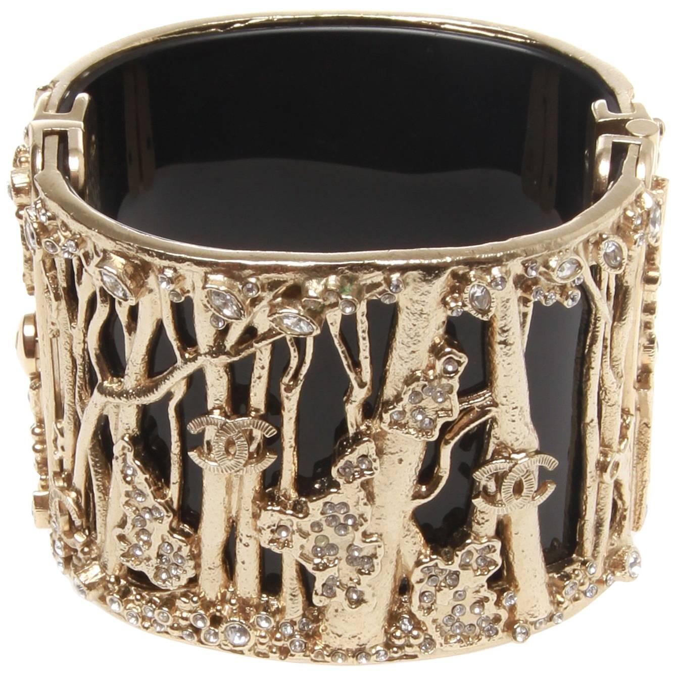 Chanel Black Resin Encrusted Forest Cuff, Autumn 2011 