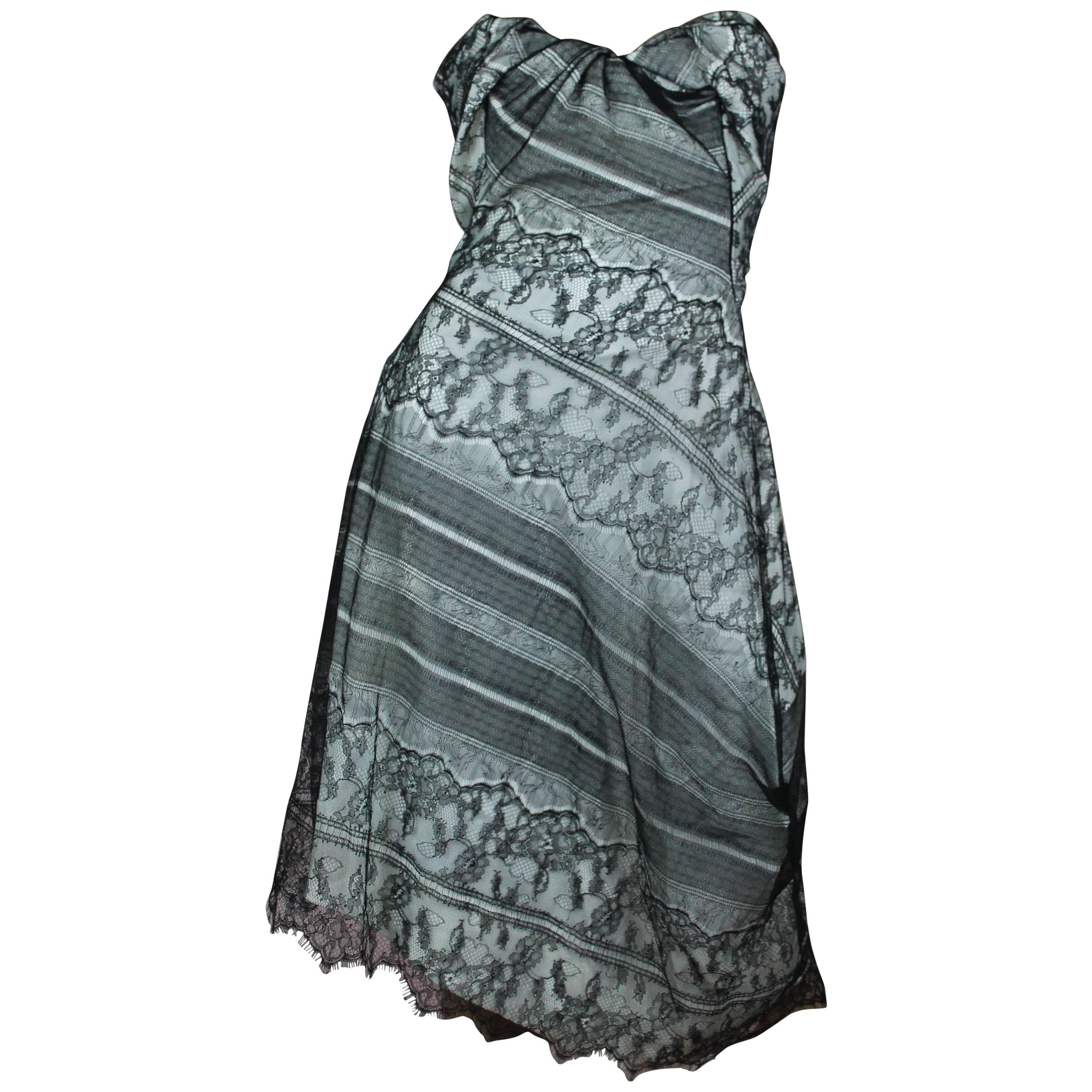 Vivienne Westwood Gold Label "Paper Bag Dress" in Black Lace Size IT 40 / US 4