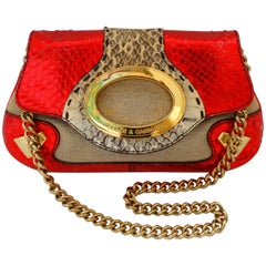 Dolce & Gabbana Mini sac en peau de serpent métallisé