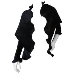 veste noire micro-pliée Mashiah des années 1980