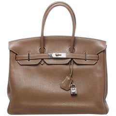 Hermes Etoupe Togo Palladium Hardware Birkin 35