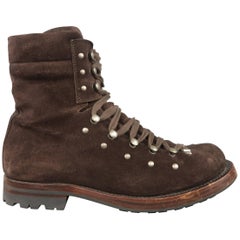 Ralph Lauren Men's Brown Suede Ski Hook Hiking Boots