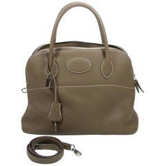 Hermès Bolide Bag 31 Clémence Leather Etoupe 2011  / Excellente Condition 