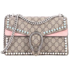 Gucci Dionysus Handbag Crystal Embellished GG Coated Canvas Small