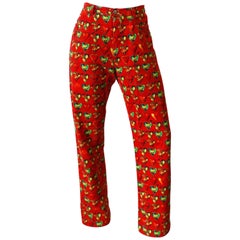 1997 Versace Jeans Heart Printed Pants