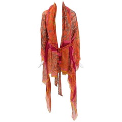 Hermes Printed Silk Linen Caftan Jacket 