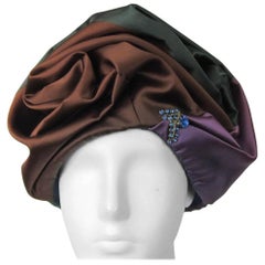 Vintage 1960s Multi Colored Ombre Turban Hat