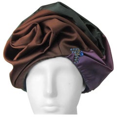 Vintage 1960s Multi Colored Ombre Turban Hat 