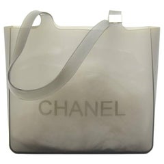 Chanel Gray Jelly Rubber Shoulder Tote Bag