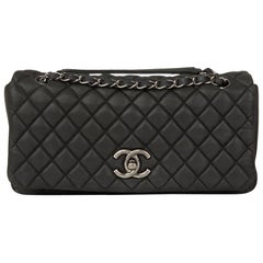 Vintage 2013 Chanel Dark Grey Bubble Quilted Velvet Calfskin Small Bubble Flap Bag