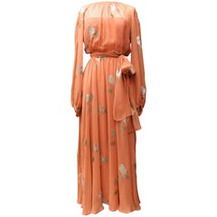 Retro Fall 1974-1975 Jean Patou Haute Couture Défilé long orange evening gown