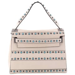 Valentino My Rockstud Convertible Satchel Leather with Cabochons Medium