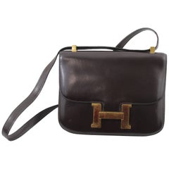 Vintage 1972 Dark Brown Hermes Constance 23 Bag