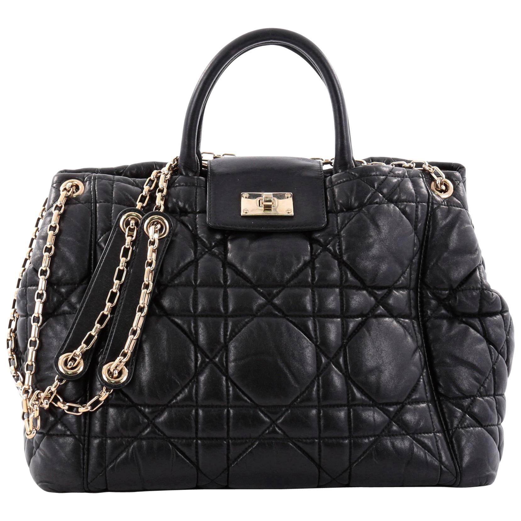Christian Dior Milly La Foret Shopping Tote Cannage Quilt Lambskin ...