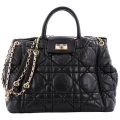 Christian Dior Milly La Foret Shopping Tote Cannage Quilt Lambskin Large