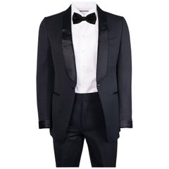 Tom Ford Black Wool Blend Satin Shawl Lapel O'Connor Tuxedo
