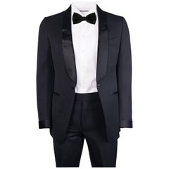 Tom Ford Black Wool Blend Satin Shawl Lapel O'Connor Tuxedo 