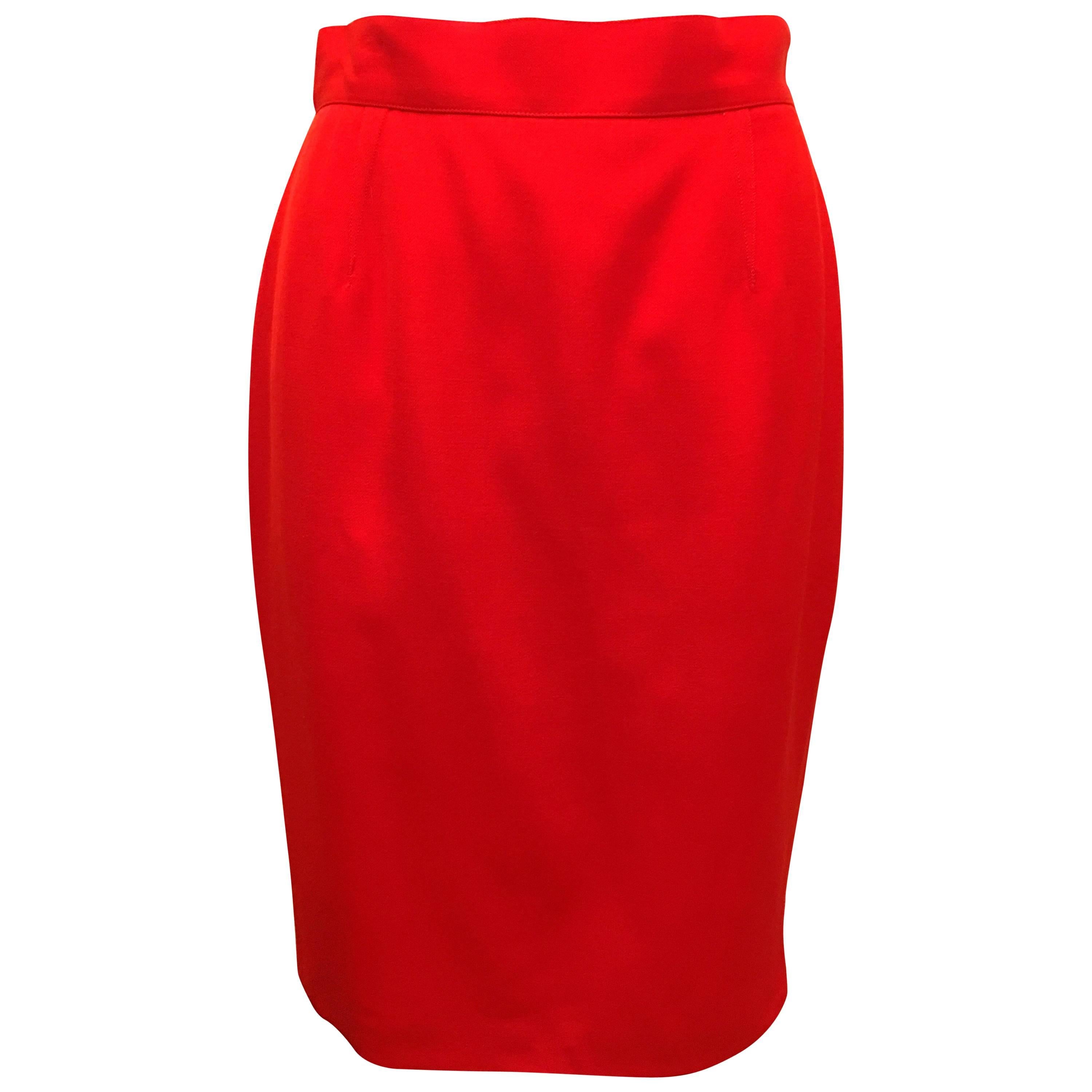 Thierry Mugler Red Suit Skirt  For Sale