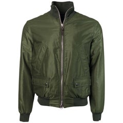 Tom Ford Mens Green Satin Twill Light Fill Blouson Sport Jacket