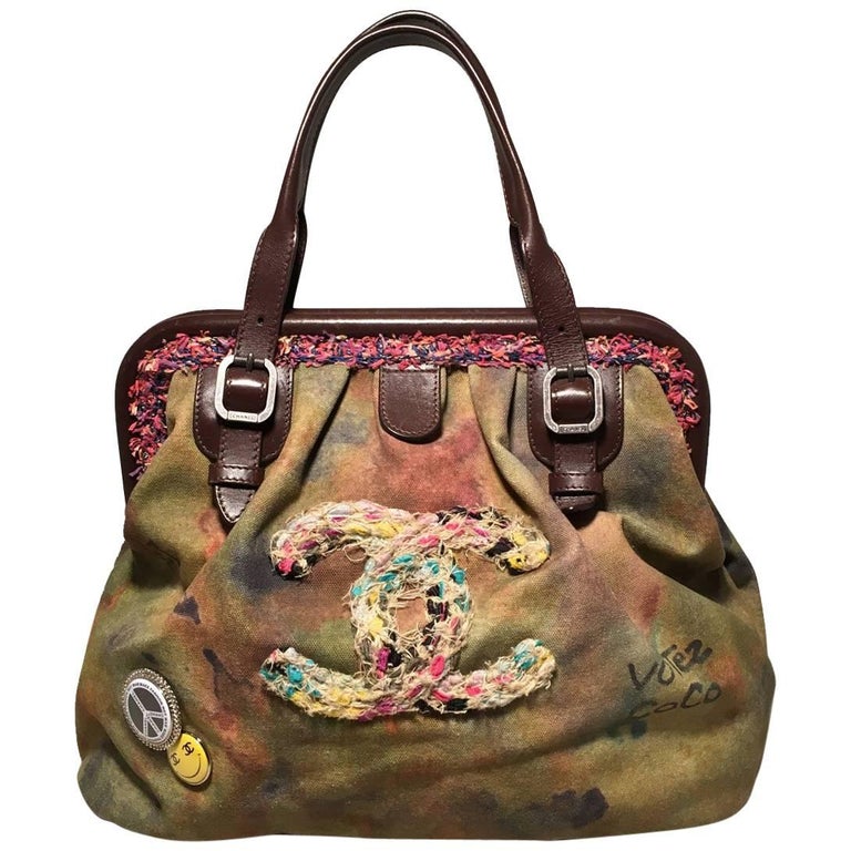 RUNWAY Chanel Graffiti On The Pavements Bowling Bag For Sale at