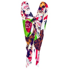 Charming Christian Dior Avant Garde Multi Color Mixed Print Top