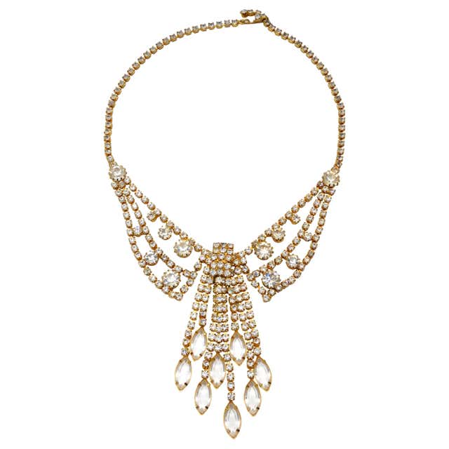 Antique Diamond Bib Style Necklace For Sale at 1stDibs
