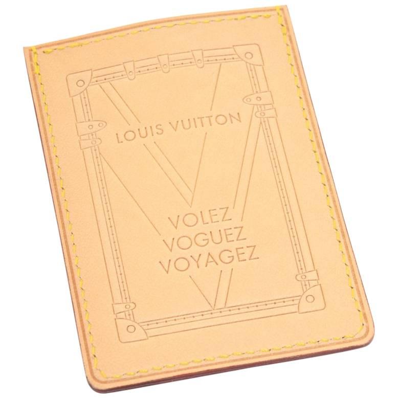 Louis Vuitton Volez Voguez Voyagez Vachetta Leather Card Case 
