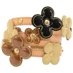 Used Louis Vuitton Flower Motif Belt In Multicolor Vernis Leather x Cowhide Leather 